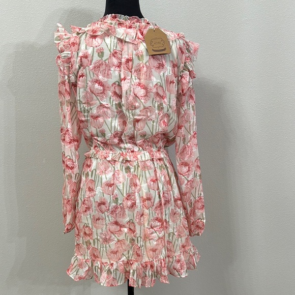 Kori NWT Pink Floral Dress with Ruffles - Picture 5 of 5